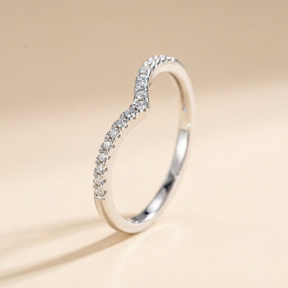 Buy Curved Wishbone Pavé Ring – 925 Sterling Silver at Pinky Promise