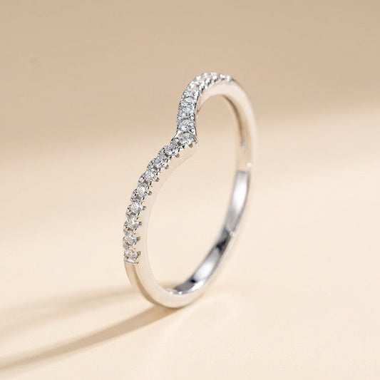 Buy Curved Wishbone Pavé Ring – 925 Sterling Silver at Pinky Promise