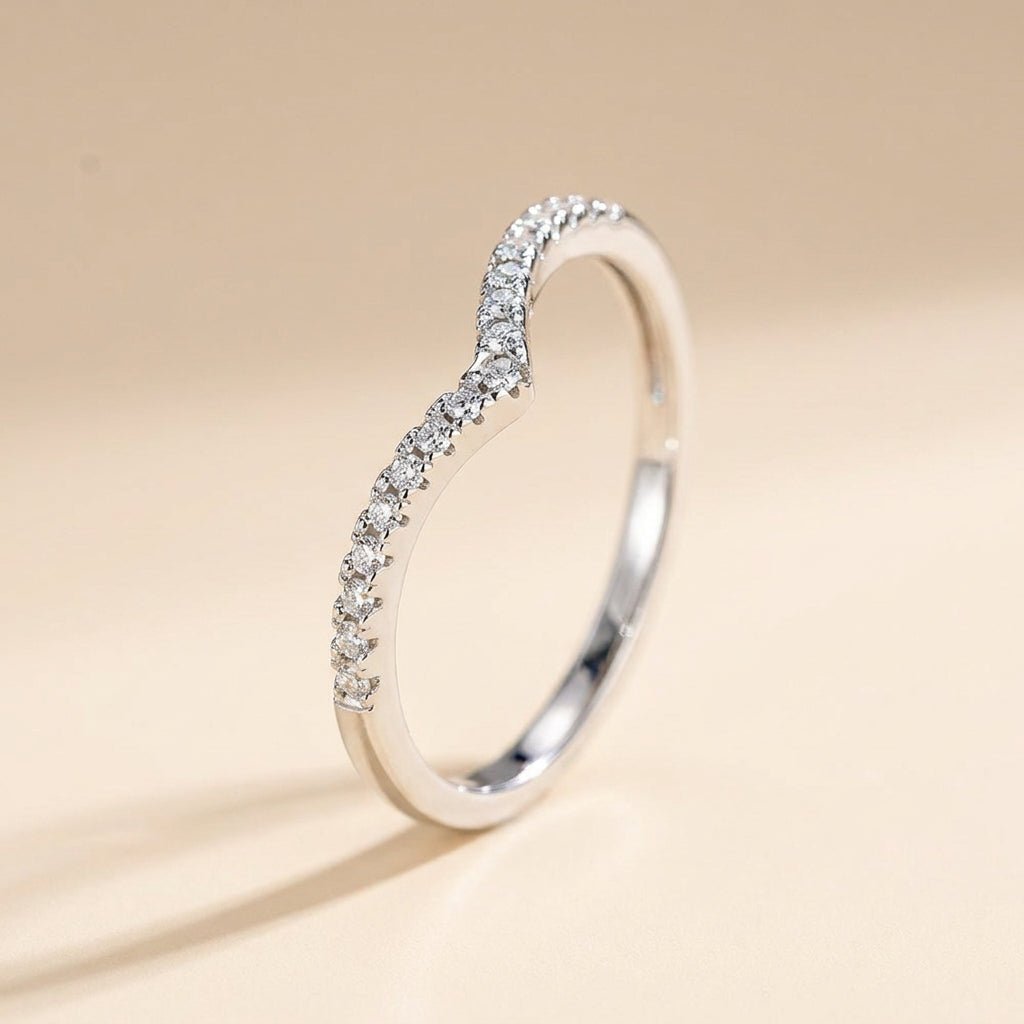 Buy Curved Wishbone Pavé Ring – 925 Sterling Silver at Pinky Promise