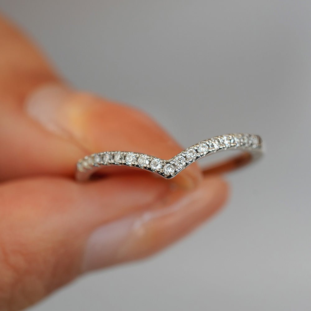 Curved Wishbone Pavé Ring – 925 Sterling Silver - Photo 10 | Pinky Promise