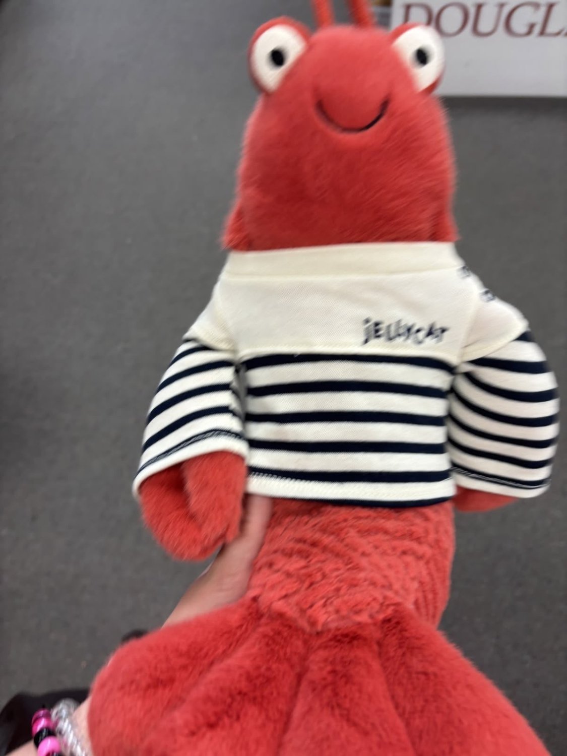 Cute Red Lobster Plush Toy – Soft Lobster Plushie in Striped Sailor Shirt - 30 cm - Pinky Promise