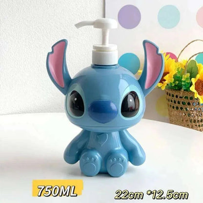 Cute Stitch Soap Dispenser – 750ml Plastic Pump Bottle for Bathroom & Kitchen - Close Up | Pinky Promise