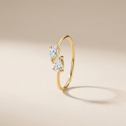 Buy Double Pear Open Ring - Gold Plated 925 Sterling Silver at Pinky Promise