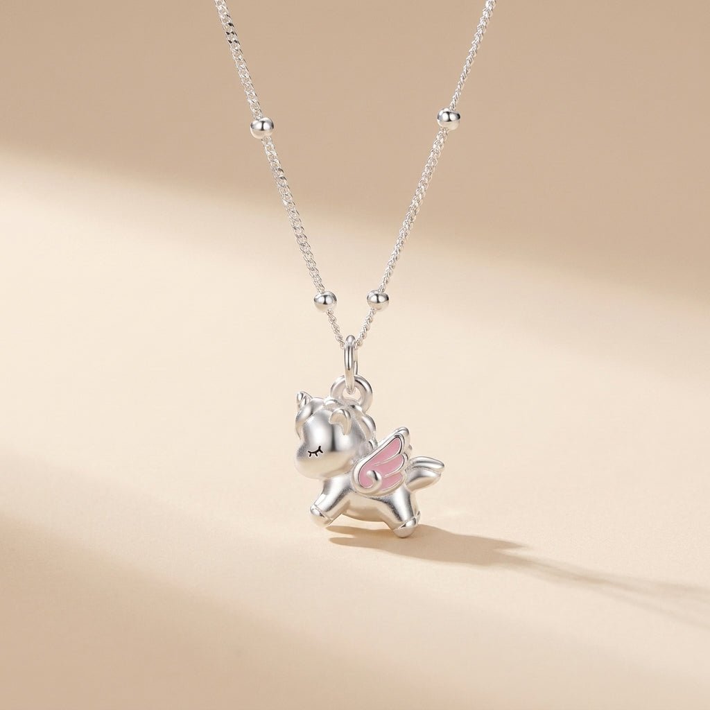 Buy Dreamy Winged Unicorn necklace with Pink Accents at Pinky Promise