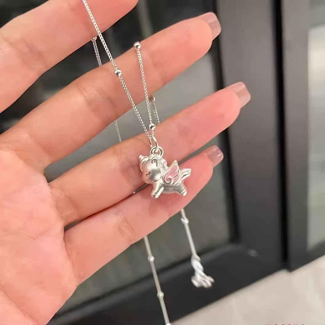 Dreamy Winged Unicorn necklace with Pink Accents - Photo 4 | Pinky Promise