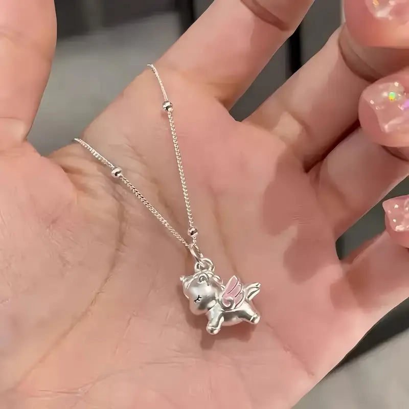 Dreamy Winged Unicorn necklace with Pink Accents - Photo 5 | Pinky Promise