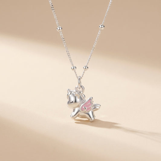Buy Dreamy Winged Unicorn necklace with Pink Accents at Pinky Promise