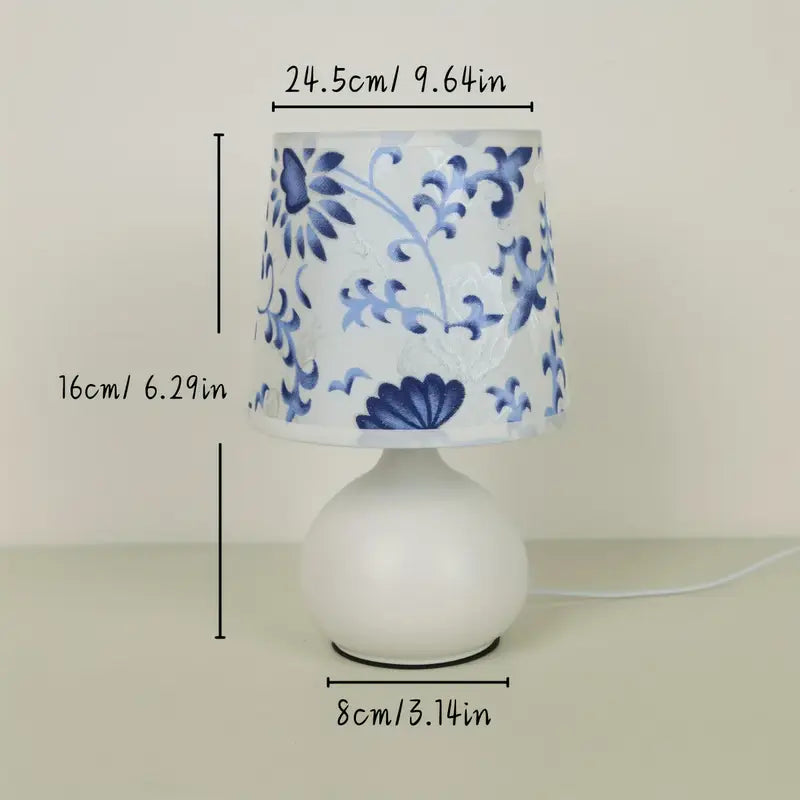 Floral blue and white table Lamp | Pinky Promise