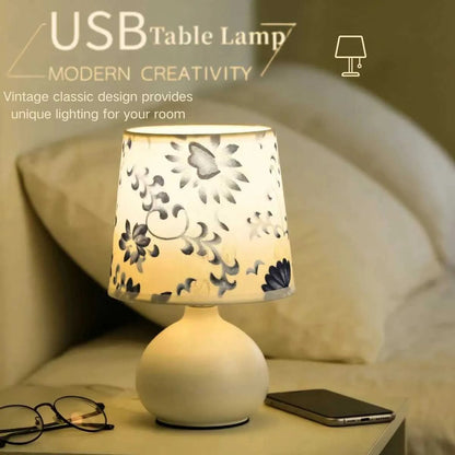Floral blue and white table Lamp - Photo 6 | Pinky Promise