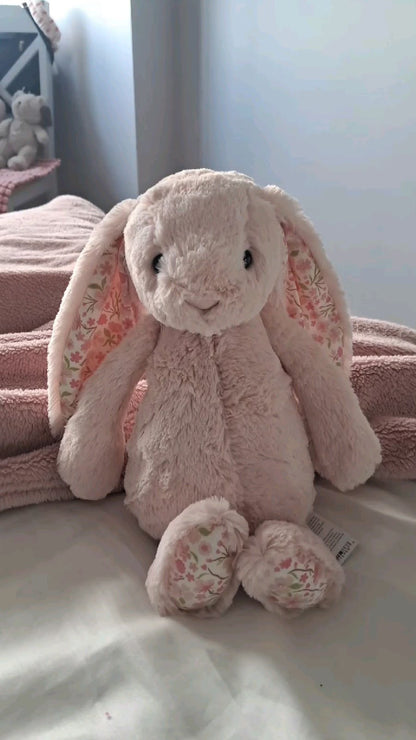 Floral Bunny plush - Pink - 30 cm - Close Up | Pinky Promise
