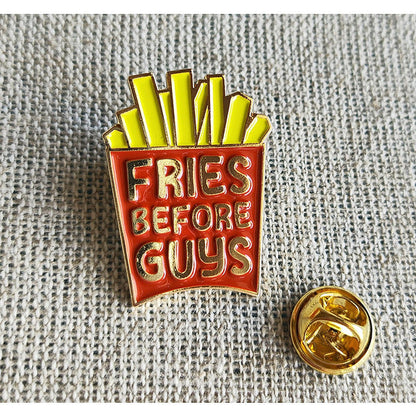 Buy Fries before guys Enamel Pin at Pinky Promise