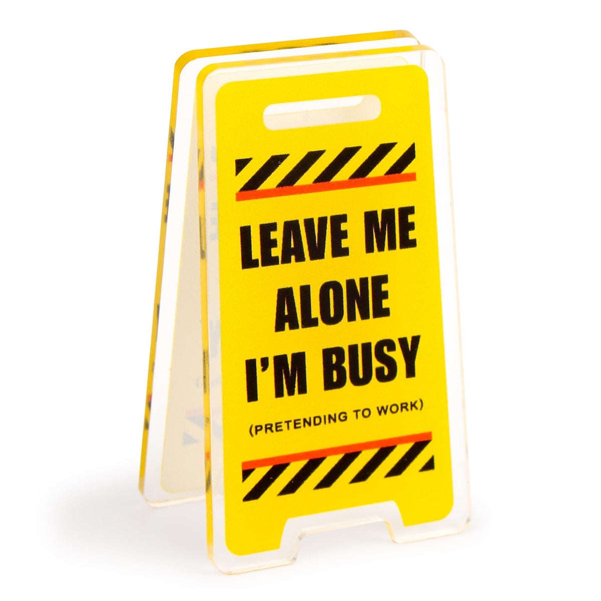 Funny Acrylic Desk Sign,Leave Me Alone, I'm Busy - Close Up | Pinky Promise