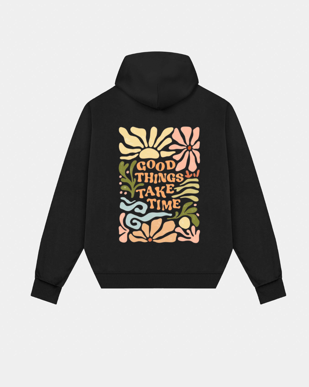 Good things take time hoodie - Back print - Close Up | Pinky Promise