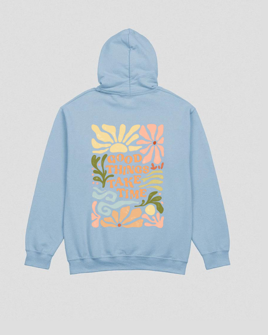 Buy Good things take time hoodie - Back print at Pinky Promise