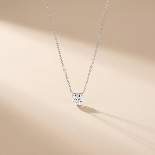 Buy Heart Cut Solitaire Necklace – 925 Sterling Silver at Pinky Promise