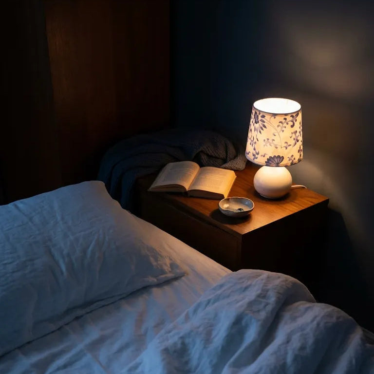 Floral blue and white table Lamp