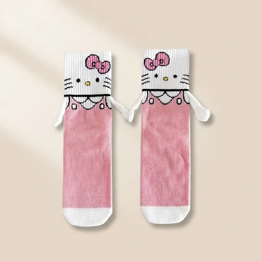 Holding hands Hello kitty socks