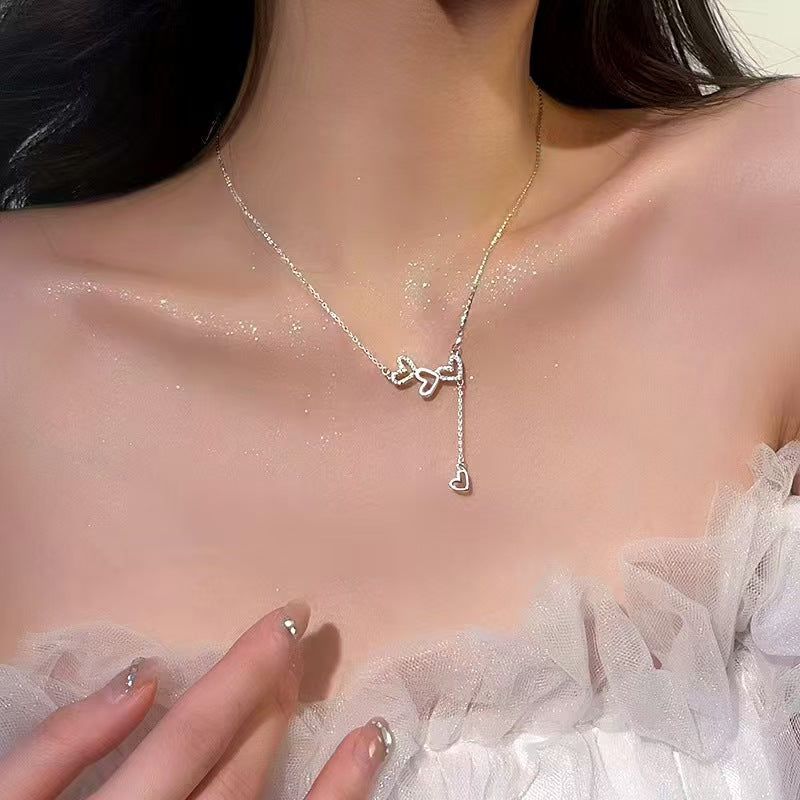 Interlocking Heart Lariat Necklace - 925 Sterling Silver - Photo 4 | Pinky Promise