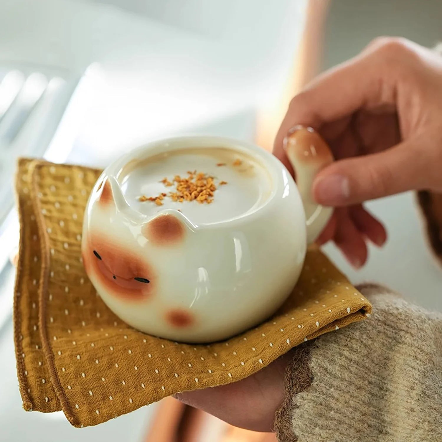 Kawaii Chubby Cat Ceramic Mugs - Photo 12 | Pinky Promise