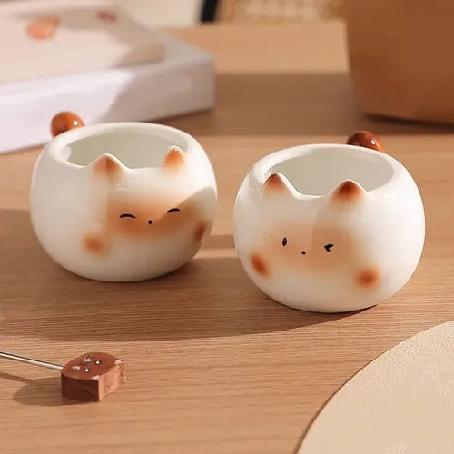 Kawaii Chubby Cat Ceramic Mugs - Photo 5 | Pinky Promise
