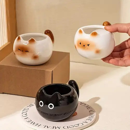 Kawaii Chubby Cat Ceramic Mugs - Photo 8 | Pinky Promise