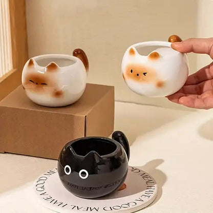 Kawaii Chubby Cat Ceramic Mugs - Photo 8 | Pinky Promise