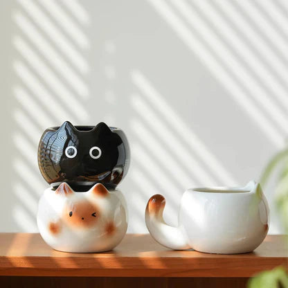 Kawaii Chubby Cat Ceramic Mugs - Photo 10 | Pinky Promise