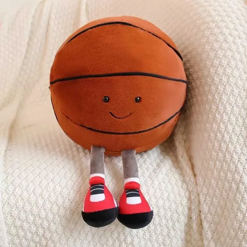 Kawaii Sports Ball Plushies – Basketball & Football - 30 cm - Photo 7 | Pinky Promise