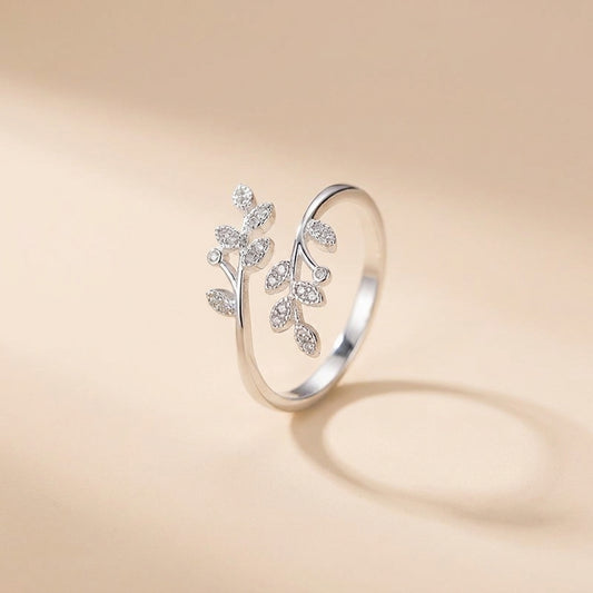 Buy Leaf Branch Open Ring - 925 Sterling Silver at Pinky Promise