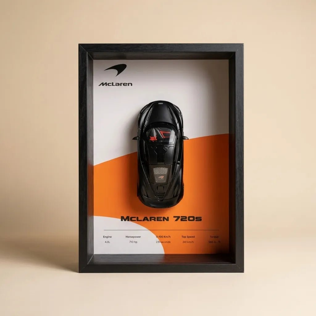 McLaren 720S 3D Shadow Box Wall Art - Black - 32cm x 23cm - Pinky Promise