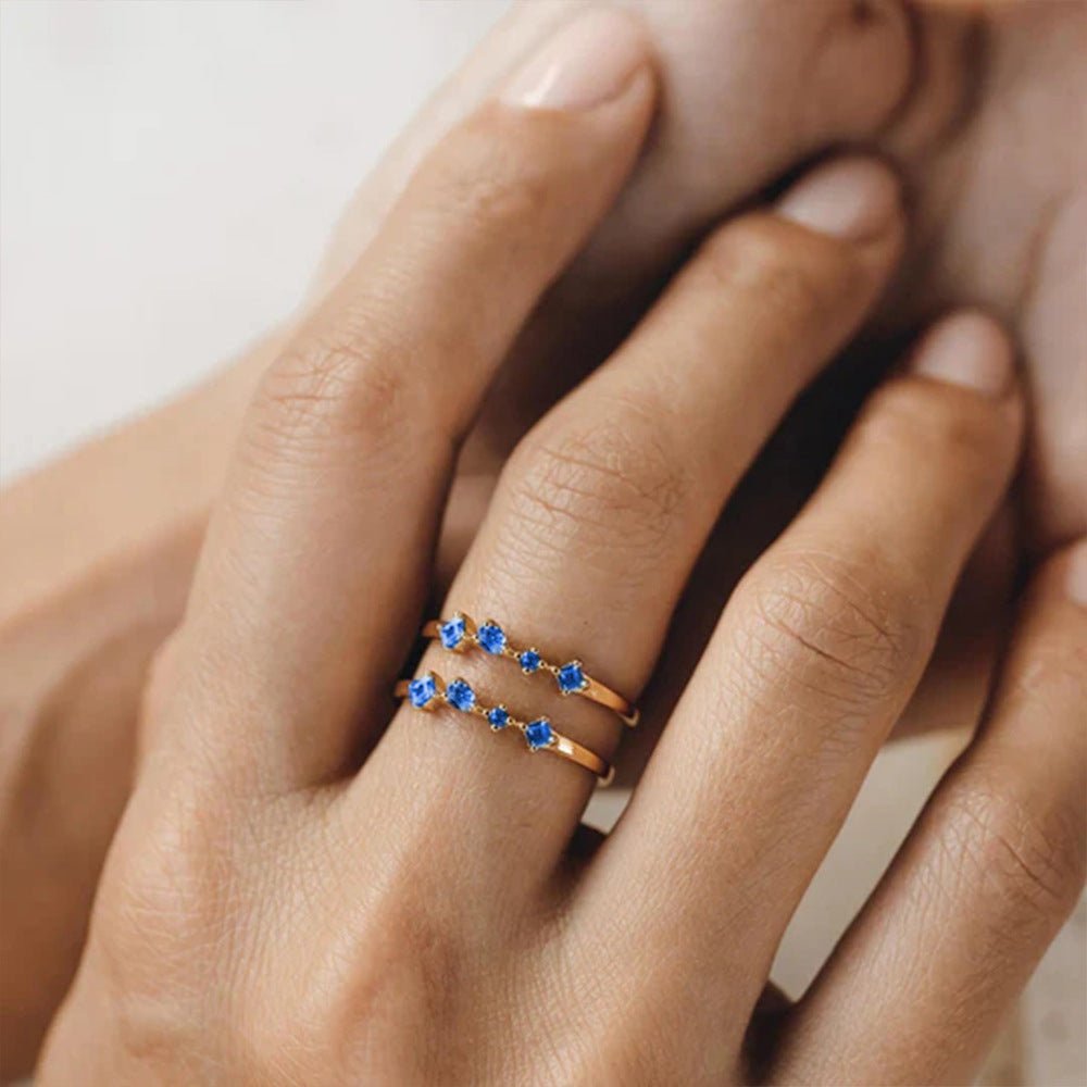 Mixed Gemstone Cluster Ring – 925 Sterling Silver, Gold Plated - Photo 12 | Pinky Promise
