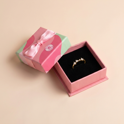 Mixed Gemstone Cluster Ring – 925 Sterling Silver, Gold Plated | Pinky Promise