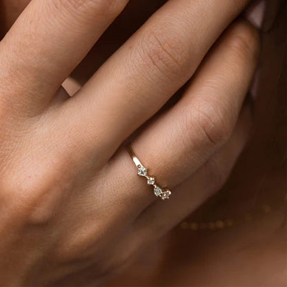 Mixed Gemstone Cluster Ring – 925 Sterling Silver, Gold Plated - Photo 11 | Pinky Promise