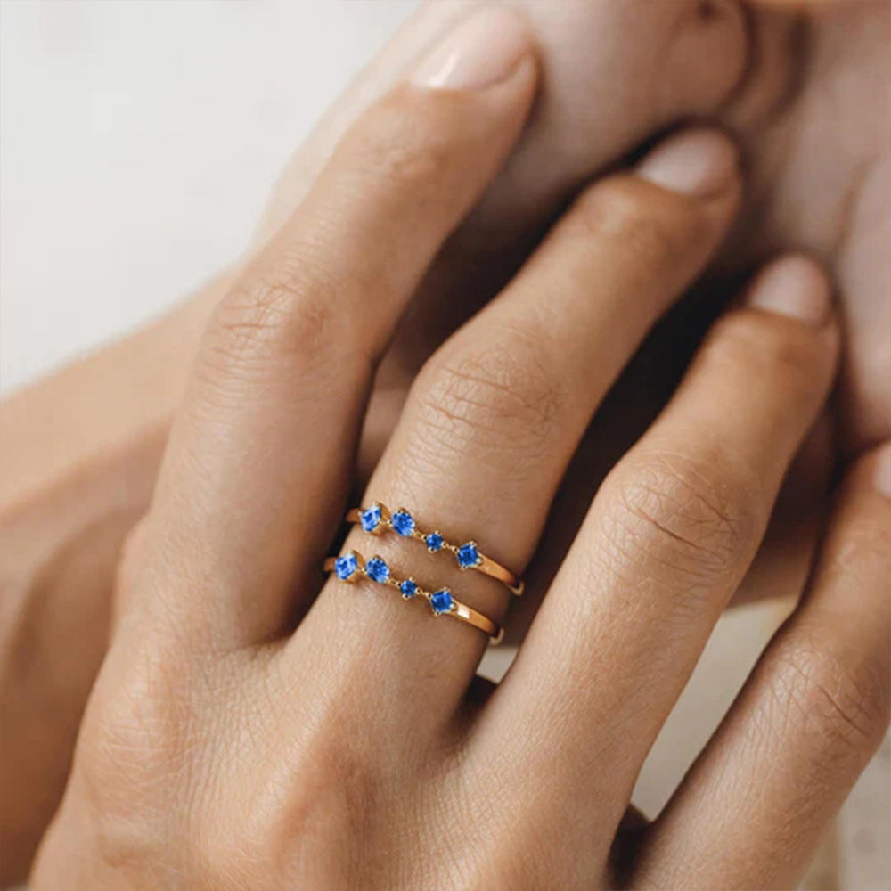 Mixed Gemstone Cluster Ring – 925 Sterling Silver, Gold Plated - Photo 12 | Pinky Promise