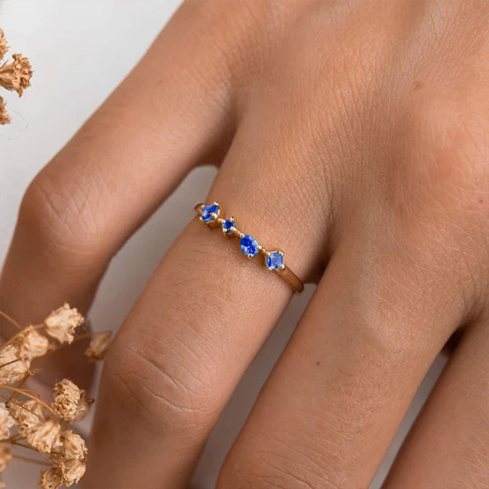 Mixed Gemstone Cluster Ring – 925 Sterling Silver, Gold Plated - Photo 13 | Pinky Promise