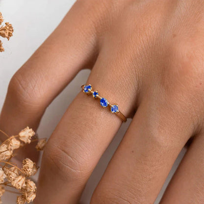 Mixed Gemstone Cluster Ring – 925 Sterling Silver, Gold Plated - Photo 13 | Pinky Promise