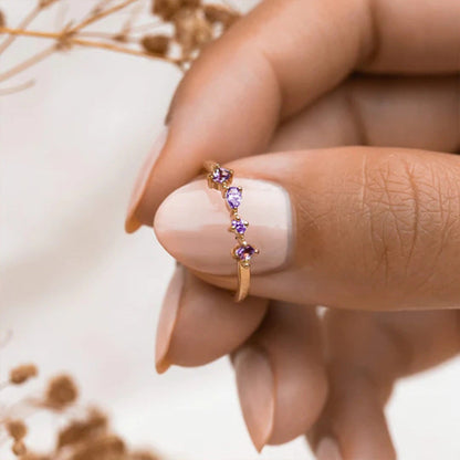 Mixed Gemstone Cluster Ring – 925 Sterling Silver, Gold Plated - Photo 15 | Pinky Promise