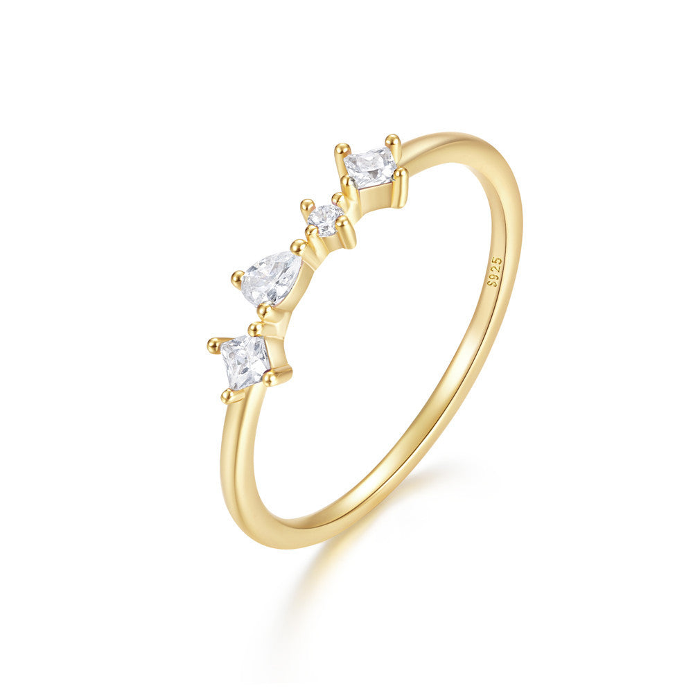 Mixed Gemstone Cluster Ring – 925 Sterling Silver, Gold Plated - Photo 17 | Pinky Promise