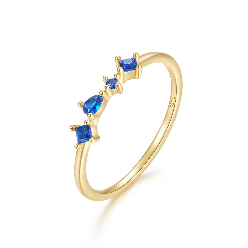 Mixed Gemstone Cluster Ring – 925 Sterling Silver, Gold Plated - Photo 18 | Pinky Promise