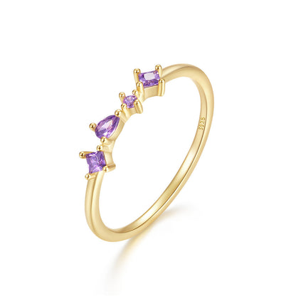 Mixed Gemstone Cluster Ring – 925 Sterling Silver, Gold Plated - Photo 19 | Pinky Promise