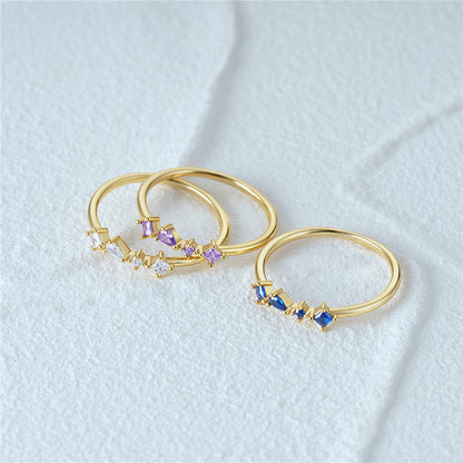 Mixed Gemstone Cluster Ring – 925 Sterling Silver, Gold Plated - Photo 5 | Pinky Promise