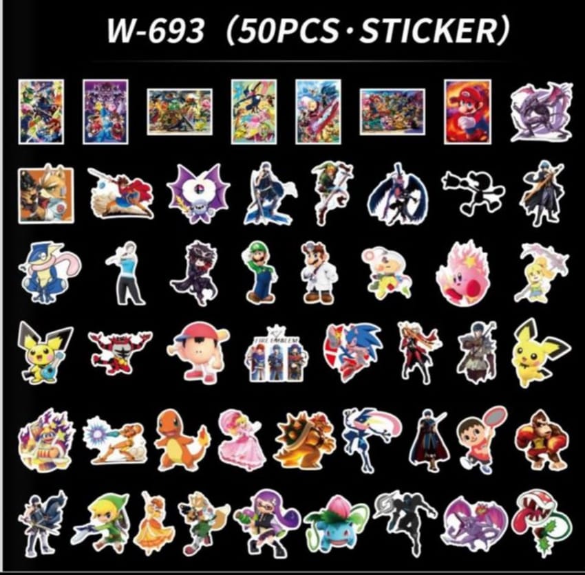 Buy mixed stickers ( mario - kirby - pokemon) at Pinky Promise