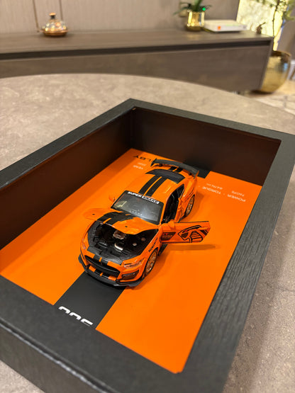 Mustang Shelby GT500 3D Shadow Box Wall Art (Orange) – 32cm x 23cm | Pinky Promise