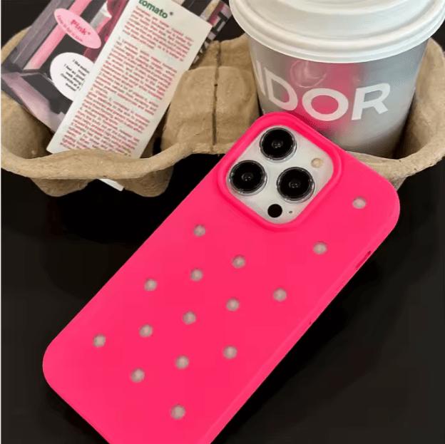 Buy Neon pink charms case at Pinky Promise