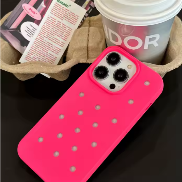 Buy Neon pink charms case at Pinky Promise