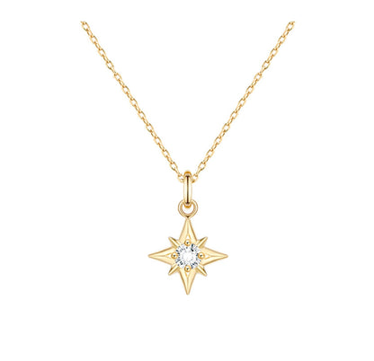 North Star Pendant Necklace – 925 Sterling Silver, Gold Plated | Pinky Promise