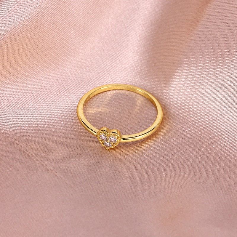 Pavé Heart Ring – 925 Sterling Silver, Gold Plated - Photo 7 | Pinky Promise