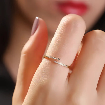 Pavé wraparound Open Ring - Gold Plated 925 Sterling Silver - Photo 6 | Pinky Promise