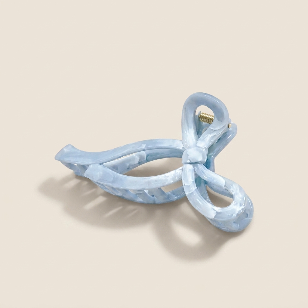 Pearlescent Baby Blue Hair Claw Clips – Elegant Marbled Acrylic Hair Accessories - Photo 11 | Pinky Promise