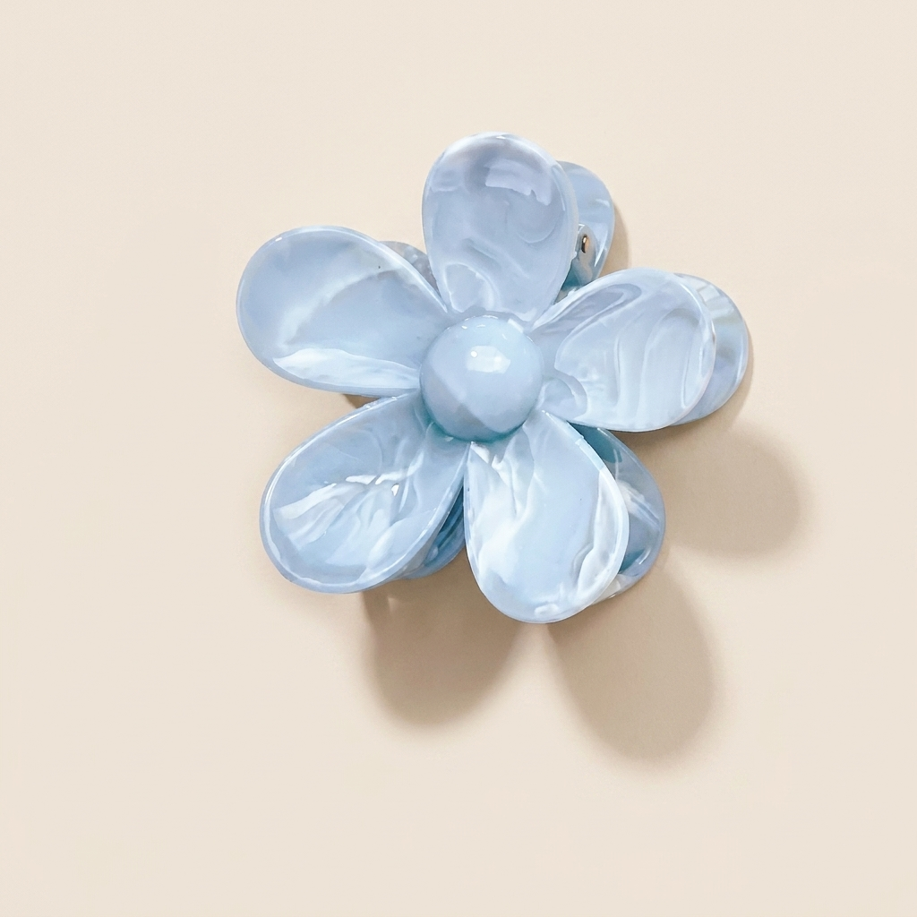 Pearlescent Baby Blue Hair Claw Clips – Elegant Marbled Acrylic Hair Accessories - Photo 9 | Pinky Promise